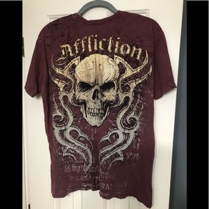 Affliction Shirts - Affliction designer maroon M pullover shirt Affliction Shirts - Affliction designer maroon M pullover shirt